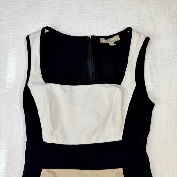 Banana Republic Sloan Colorblock Dress Black Cream Women’s 2P Petite Officewear - Picture 4 of 16